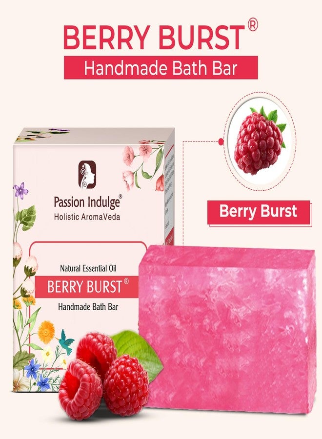Passion Indulge Berry Burst Handmade Bath Bar – Natural Bath Bar with Berries, Essential Oils & Herbs | Refreshes Skin & Boosts Glow – 3 x 100g - Image 2